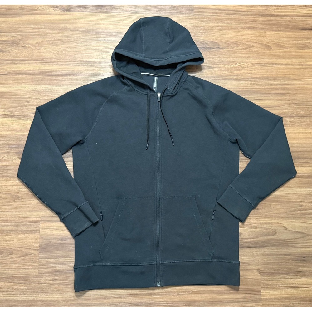 Ten Thousand Midweight Tech Hoodie Mens Black Full Zip Performance Sz L